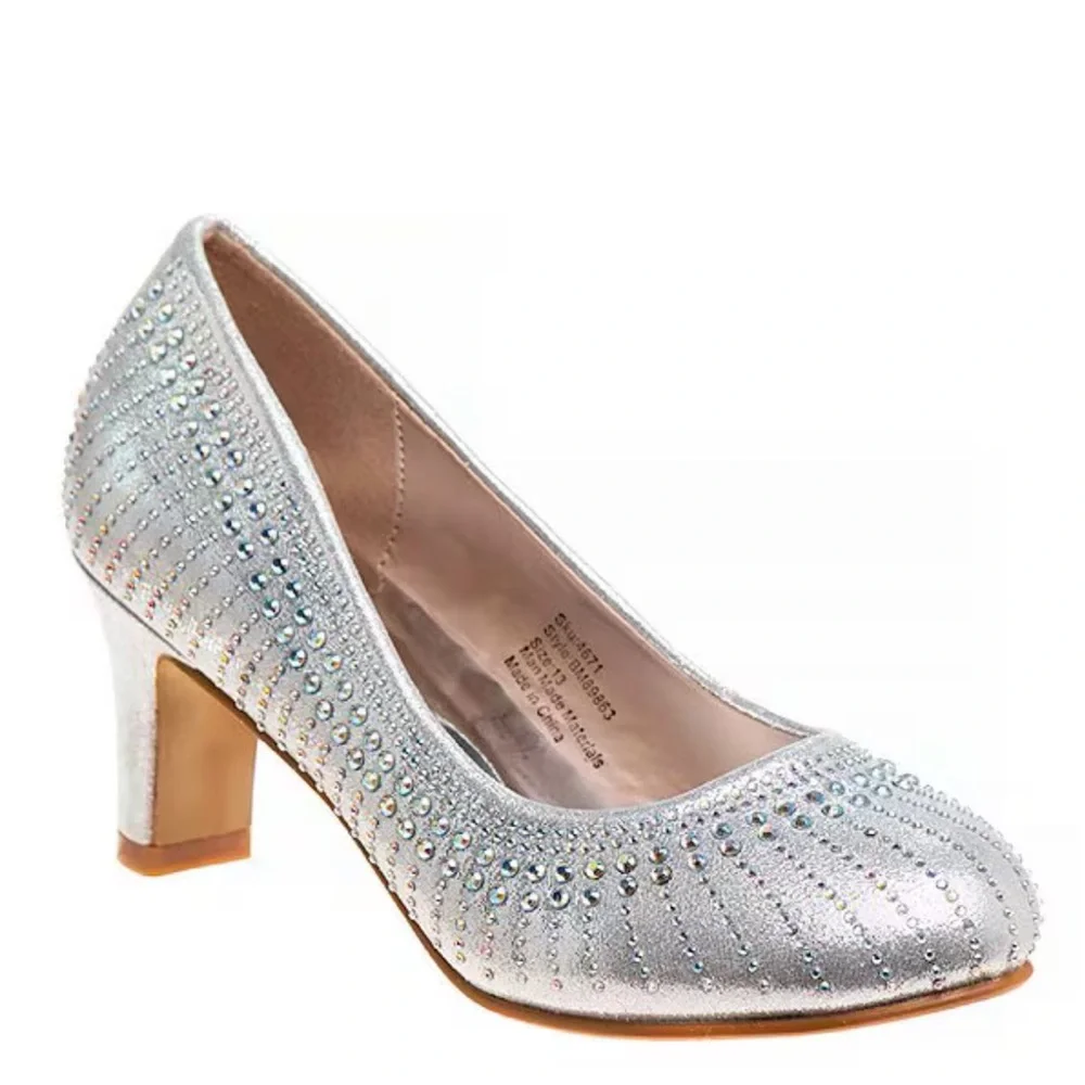 Badgley Mischka Silver Girls Dress Shoes-Size 4 - Picture 13 of 13